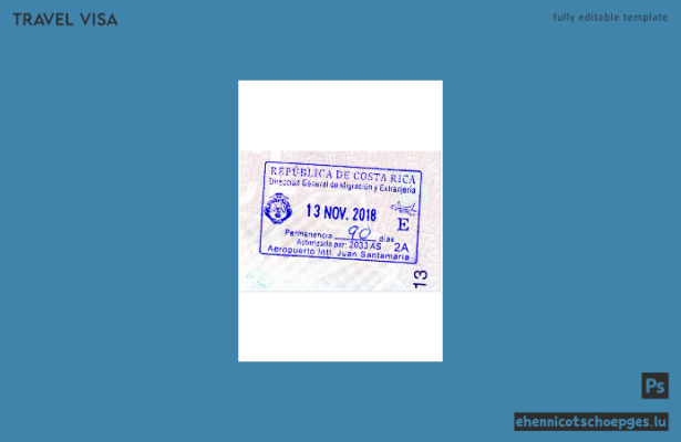 Costa Rica Visastempel – Beispielvorschau